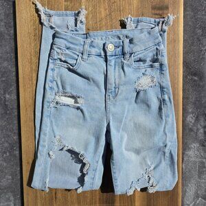 American Eagle Next Level Stretch Distressed Skinny Jeans - Size 000R